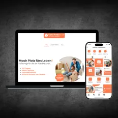 Monitor und Smartphone mit einheitlichem Corporate Design, Darstellung von Markenidentität