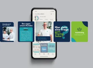 Social Media Content-Planung auf Smartphone, Branding & Marketing für digitale Kanäle